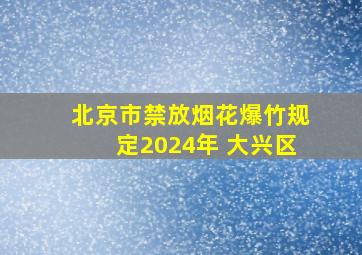 北京市禁放烟花爆竹规定2024年 大兴区